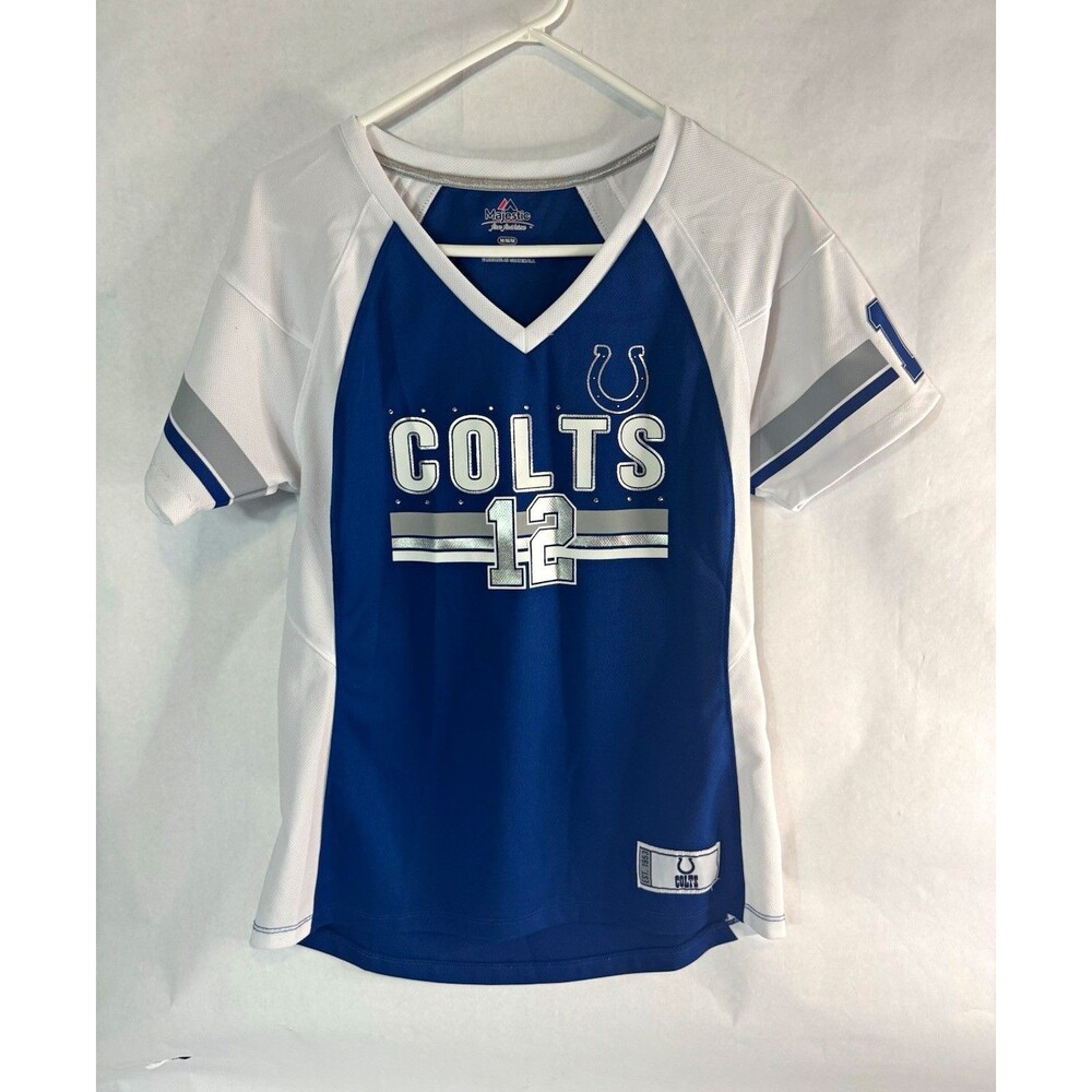 Majestic Indianapolis Colts Andrew Luck #12 NFL Women’s Jersey M Blue/White